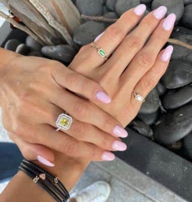 טבעת אמרלד טיפה משובצת, טבעת שרשרת