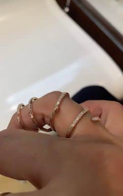 טבעת ספירלה יהלומים