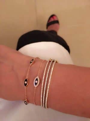 צמיד באנגל יהלומים זהב ורוד