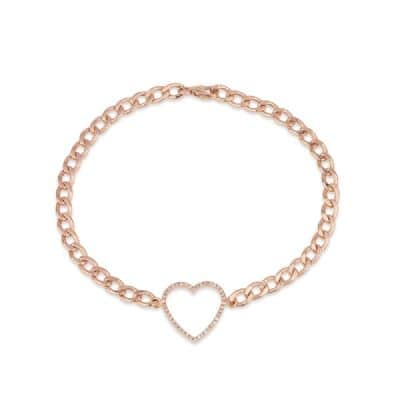 צמיד חוליות גורמט עם יהלום משובץ יהלומים