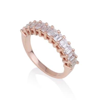 טבעת יהלומים אמרלד קאט , חצי איטרנטי,