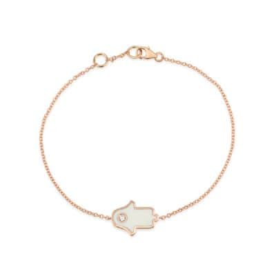 צמיד חמסה אמייל לבן