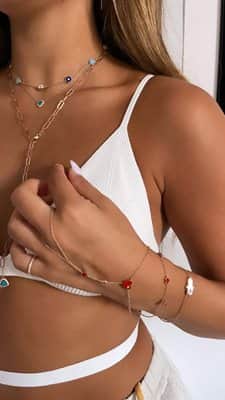 צמיד טבעת לבבות