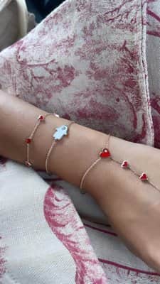 צמיד טבעת לבבות