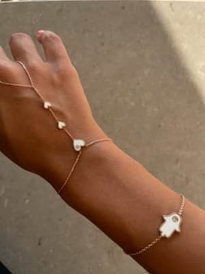 צמיד טבעת לבבות