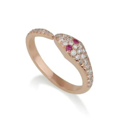 טבעת נחש יהלומים