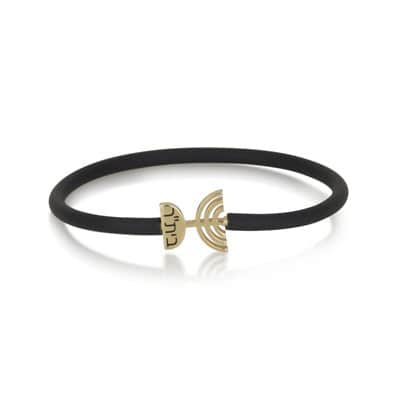 צמיד בית"ר לגבר זהב חלק וכיתוב באמייל שחור