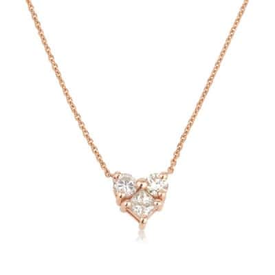 שרשרת לב משובצת יהלומים