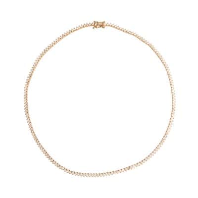 שרשרת טניס יהלומים עם אבני מוסונייט, צ'וקר , שיבוץ 3 שיניים