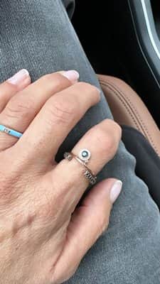 טבעת עין אמייל נופלת עם יהלומים