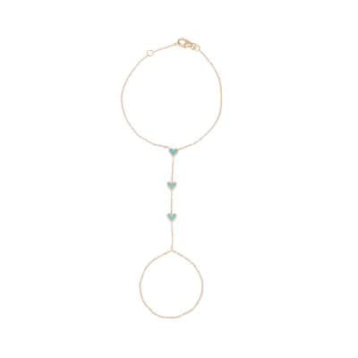 צמיד טבעת 3 לבבות קטנים