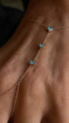 צמיד טבעת 3 לבבות קטנים