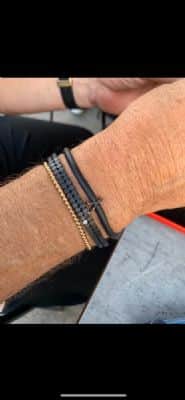 צמיד לגבר אותיות משובצות יהלומים שחורים