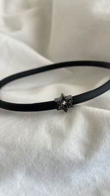 צמיד לגבר מגן דוד משובץ יהלומים שחורים