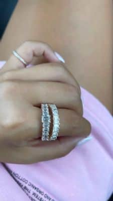 טבעת יהלומים אמרלד קאט , חצי איטרנטי, כתר