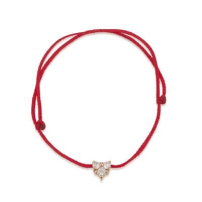 צמיד לב זרקונים עם חוט