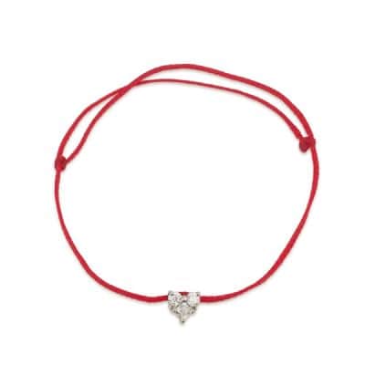 צמיד לב זרקונים עם חוט