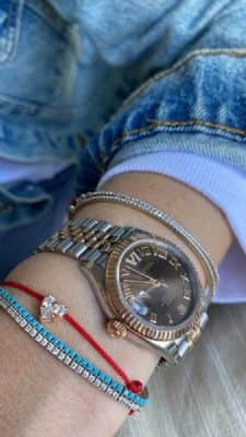 צמיד לב זרקונים עם חוט