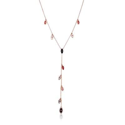 שרשרת עיניים בסגנון עניבה משובצת יהלומים