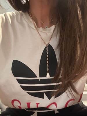 שרשרת Y עניבה , שרשרת חוליות ארוכה עם חמסה אמייל