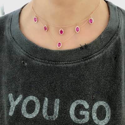 שרשרת טיפות ורודות