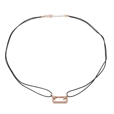 שרשרת חוליה אטב משובצת יהלומים