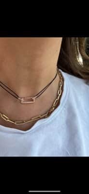 שרשרת חוליה אטב משובצת יהלומים