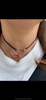 שרשרת חוליה אטב משובצת יהלומים