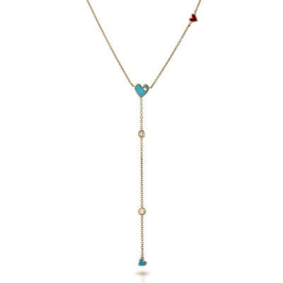 שרשרת Y לב תכלת, שרשרת עניבה