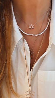 שרשרת מגן דוד יהלומים