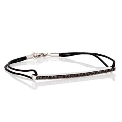 צמיד פס יהלומים עם חוט שחור 0.25 קראט