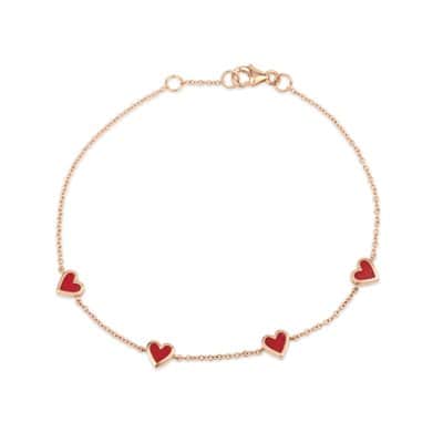 צמיד לבבות אמייל