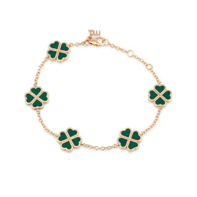 צמיד לבבות תלתן אמייל