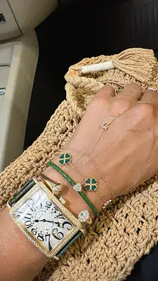 צמיד לבבות תלתן אמייל