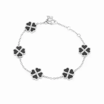 צמיד לבבות תלתן אמייל