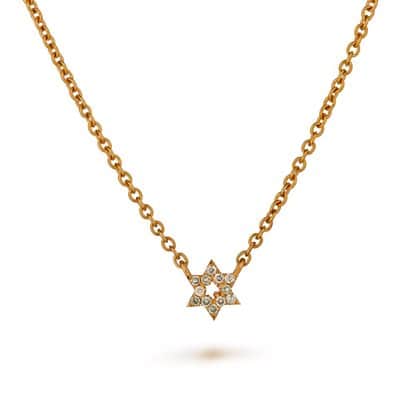 שרשרת מגן דוד משובצת