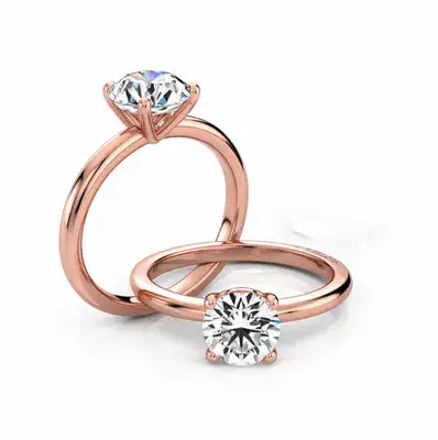 טבעת אירוסין, יהלום מעבדה בחיתוך עגול , טבעת יהלום