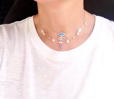 שרשרת עיניים תכלת ומרקיזות