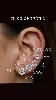 עגילי יהלום מעבדה חצי קראט