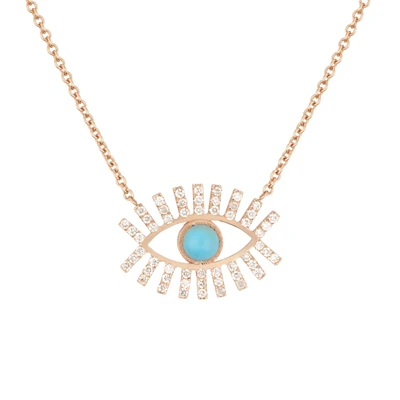 שרשרת עין הרע טורקיז ויהלומים