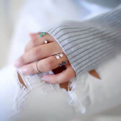 טבעת פתוחה , טבעת אמרלד ירוק, טבעת יהלום