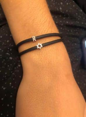 מגן דוד חלק עם סיליקון צהוב