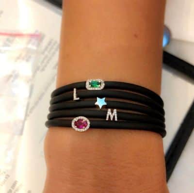 אובל משובץ יהלומים מסביב