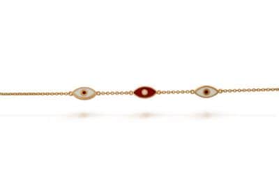 צמיד 3 עיניים אמייל דו צדדי