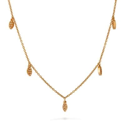 שרשרת 5 טיפות משובצות בצורת מרקיזה