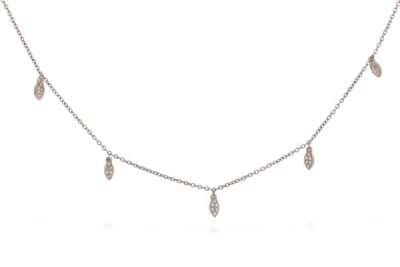 שרשרת 5 טיפות משובצות בצורת מקריזות