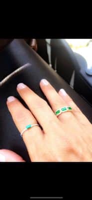 טבעת אמרלד חצי שיבוץ , אמרלד באגט, טבעת אירוסין