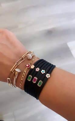 פרח זהב משובץ ביהלום