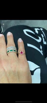 טבעת אמרלד באגט משובצת, טבעת שרשרת חוליות