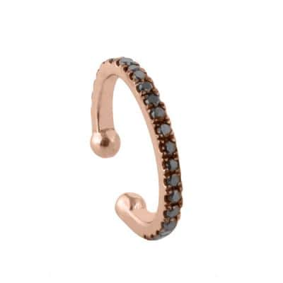 עגיל הליקס בודד יהלומים שחורים